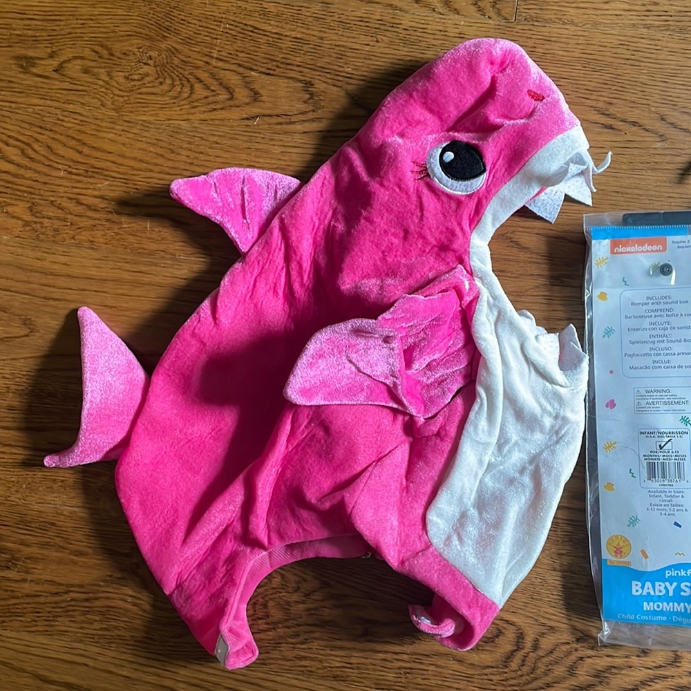 Pink baby shark costume